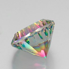 Quartzo místico multicolorido natural 12,48ct, corte redondo, VVS-VS