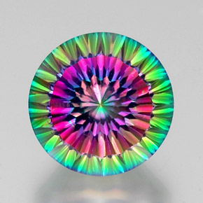 Quartzo Místico Top Rainbow Natural 13.37ct, Corte Redondo, VS