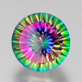 Quartzo Místico Top Rainbow Natural 13.37ct, Corte Redondo, VS