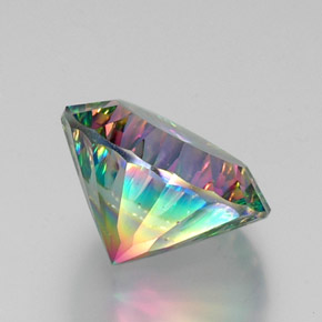 Quartzo místico multicolorido natural 10,67ct, corte redondo, VVS-VS