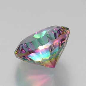 Quartzo místico multicolorido natural 11,34ct, corte redondo, VVS-VS