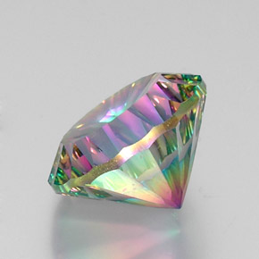 Quartzo místico multicolorido natural 11,60ct, corte redondo, VS