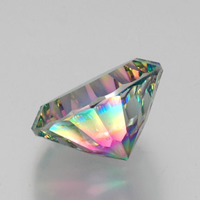 Quartzo místico multicolorido natural 10,80ct, corte redondo, VVS-VS