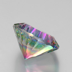 Quartzo místico multicolorido natural 10,62ct, corte redondo, VS
