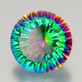 Quartzo Místico Top Rainbow Natural 9.61ct, Corte Redondo, VVS-VS