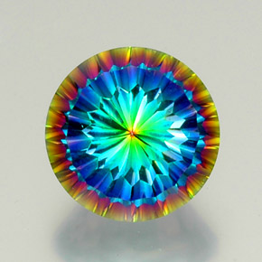 Quartzo Místico Top Rainbow Natural 10.13ct, Corte Redondo, VVS