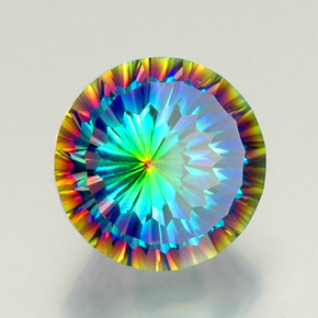 Quartzo Místico Top Rainbow Natural 10.13ct, Corte Redondo, VVS