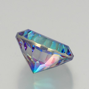 Quartzo místico multicolorido natural 9,17ct, corte redondo, VVS-VS