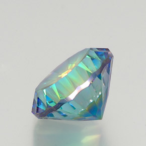 Quartzo místico multicolorido natural 9,44ct, corte redondo, VVS
