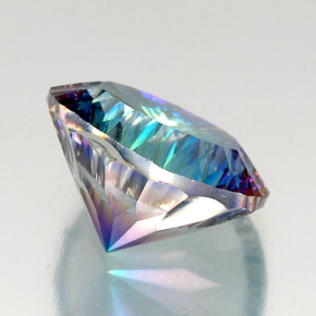 Quartzo místico multicolorido natural 18,36ct, corte redondo, VVS-VS