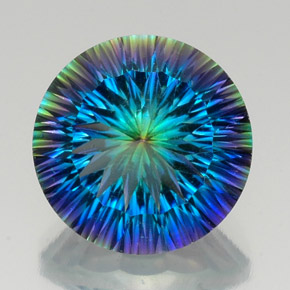 Quartzo místico multicolorido natural 18,65ct, corte redondo, VVS-VS