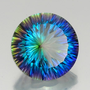 Quartzo místico multicolorido natural 18,65ct, corte redondo, VVS-VS