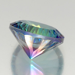 Quartzo místico multicolorido natural 18,65ct, corte redondo, VVS-VS