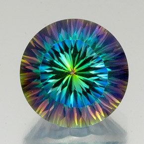 Quartzo místico multicolorido natural 20,87ct, corte redondo, VVS-VS