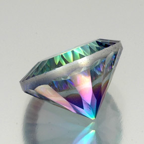 Quartzo místico multicolorido natural 19,24ct, corte redondo, VVS-VS