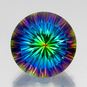Quartzo Místico Top Rainbow Natural 21.17ct, Corte Redondo, VVS-VS