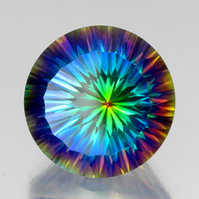 Quartzo Místico Top Rainbow Natural 21.17ct, Corte Redondo, VVS-VS