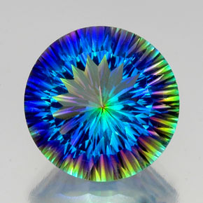 Quartzo místico multicolorido natural 18,05ct, corte redondo, VVS-VS