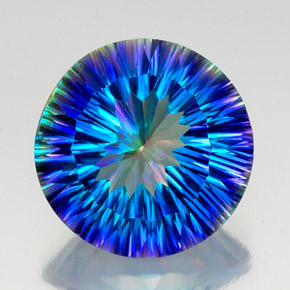 Quartzo místico multicolorido natural 17,28ct, corte redondo, VS