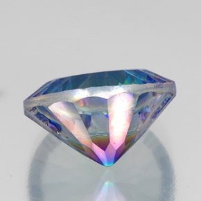 Quartzo místico multicolorido natural 17,28ct, corte redondo, VS