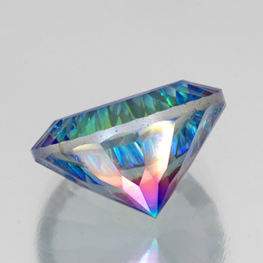 Quartzo místico multicolorido natural 17,92ct, corte redondo, VVS-VS