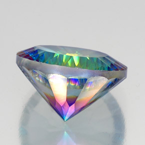 Quartzo místico multicolorido natural 18,74ct, corte redondo, VVS-VS