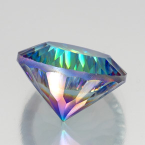 Quartzo místico multicolorido natural 19,08ct, corte redondo, VVS-VS