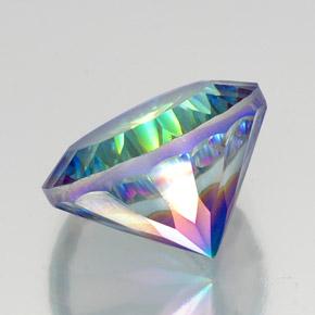 Quartzo místico multicolorido natural 19,83ct, corte redondo, VVS-VS