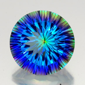 Quartzo místico multicolorido natural 19,18ct, corte redondo, VVS-VS