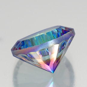 Quartzo místico multicolorido natural 19,18ct, corte redondo, VVS-VS