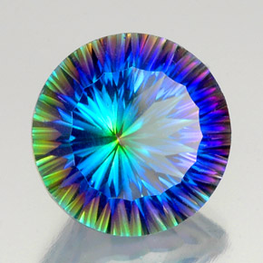 Quartzo Místico Top Rainbow Natural 18.27ct, Corte Redondo, VVS-VS