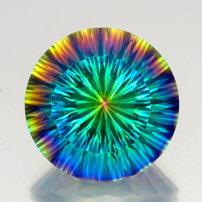 Quartzo Místico Top Rainbow Natural 19.33ct, Corte Redondo, VS