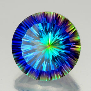 Quartzo Místico Top Rainbow Natural 20.04ct, Corte Redondo, VVS
