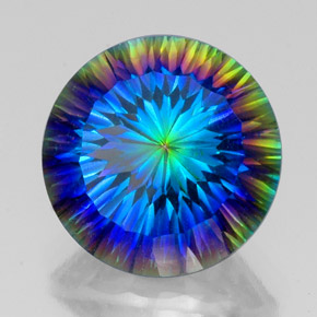 Quartzo místico multicolorido natural 19,26ct, corte redondo, VS