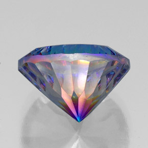 Quartzo místico multicolorido natural 19,26ct, corte redondo, VS