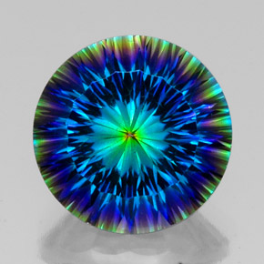 Quartzo místico multicolorido natural 17,88ct, corte redondo, VS