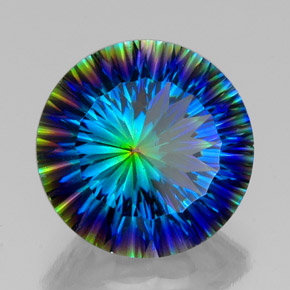 Quartzo místico multicolorido natural 17,88ct, corte redondo, VS