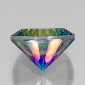 Quartzo místico multicolorido natural 18,92ct, corte redondo, VVS-VS