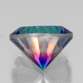 Quartzo místico multicolorido natural 19,76ct, corte redondo, VVS