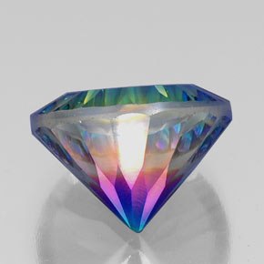 Quartzo místico multicolorido natural 20,18ct, corte redondo, VVS-VS