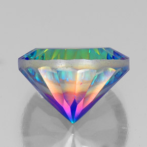 Quartzo místico multicolorido natural 19,94ct, corte redondo, VVS-VS