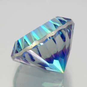 Quartzo místico multicolorido natural 10,29ct, corte redondo, VS