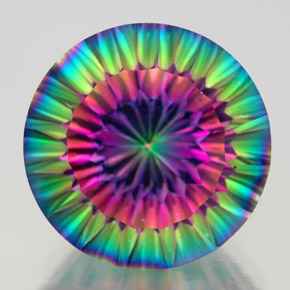 Quartzo Místico Top Rainbow Natural 12.17ct, Corte Redondo, VVS