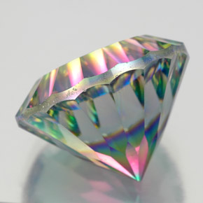 Quartzo Místico Top Rainbow Natural 12.17ct, Corte Redondo, VVS