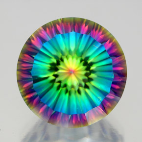 Quartzo Místico Top Rainbow Natural 9.89ct, Corte Redondo, VVS