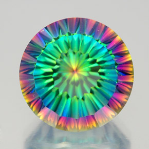 Quartzo místico multicolorido natural 10,13ct, corte redondo, VVS-VS