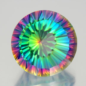 Quartzo místico multicolorido natural 10,13ct, corte redondo, VVS-VS