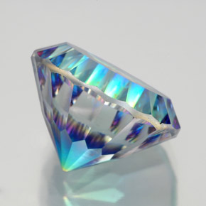 Quartzo místico multicolorido natural 9,81ct, corte redondo, VVS