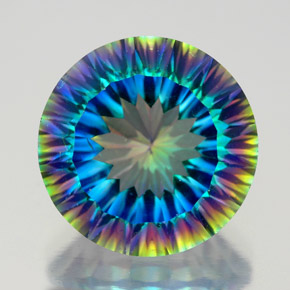 Quartzo místico multicolorido natural 9,20ct, corte redondo, VVS-VS