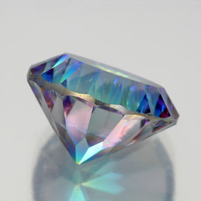 Quartzo místico multicolorido natural 9,20ct, corte redondo, VVS-VS